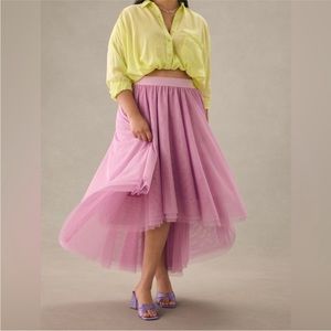 Anthropologie Tulle Appliqué Skirt